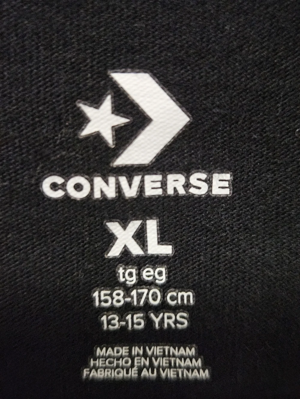 Converse Black Long Sleeved Tee with White Logo Print